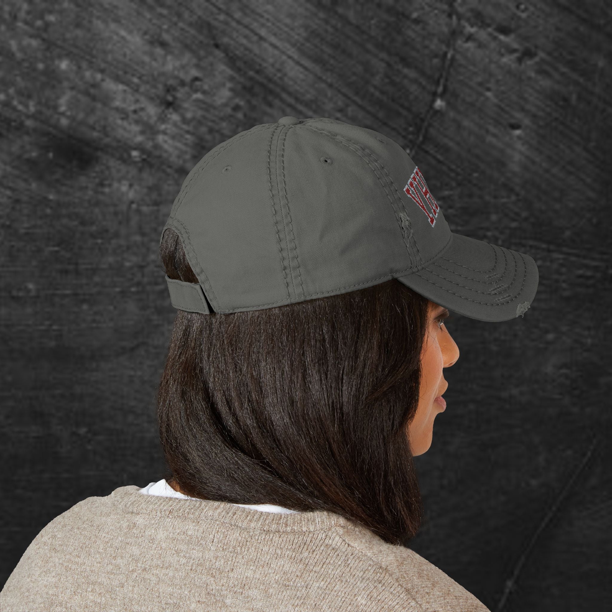 YHWH Embroidered Distressed Dad Hat — Vintage Religious Baseball Cap