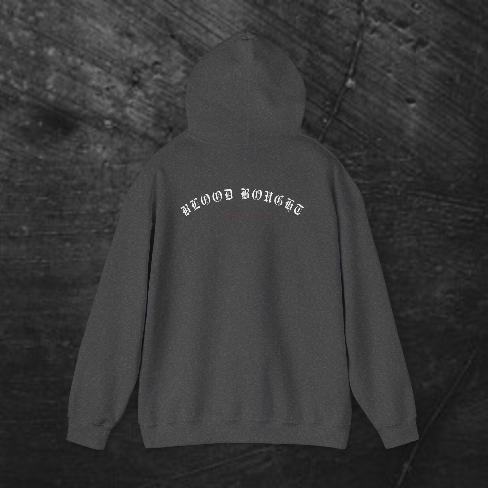Salvation 'Once. For all.' Cross Hoodie — Christian Faith Graphic Hooded Sweatshirt