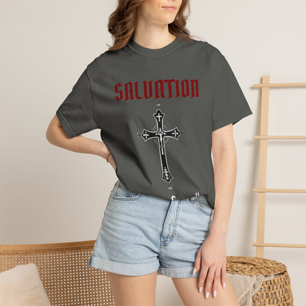 Salvation Cross T-Shirt — 'Once. For All.' Religious Graphic Tee