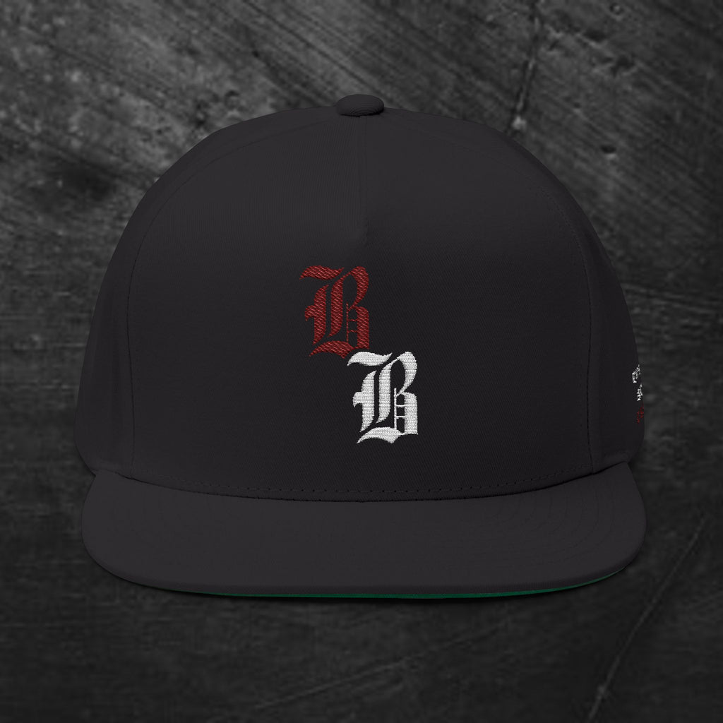 Embroidered Gothic 'BB' Flat Bill Cap
