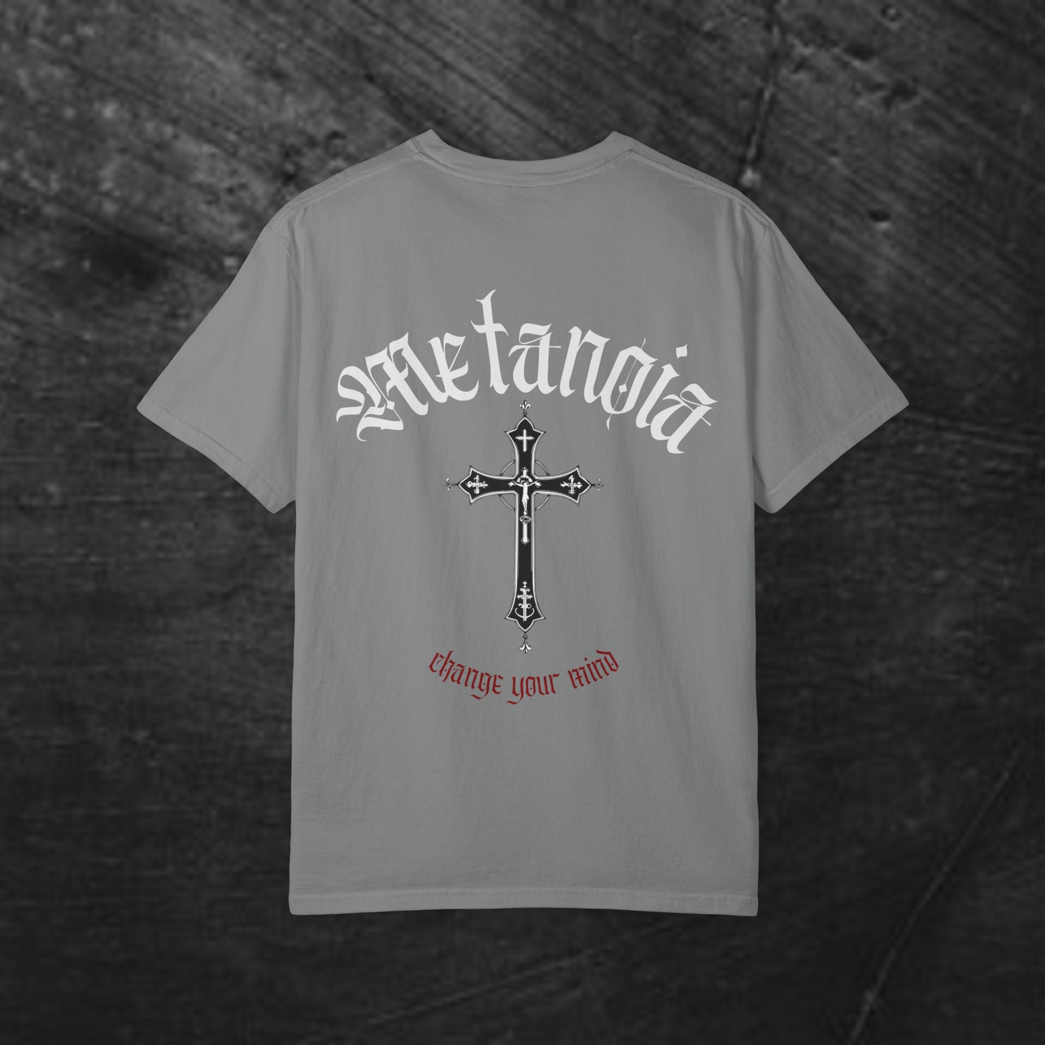 Metanoia Cross T-Shirt — Gothic Faith Graphic Tee