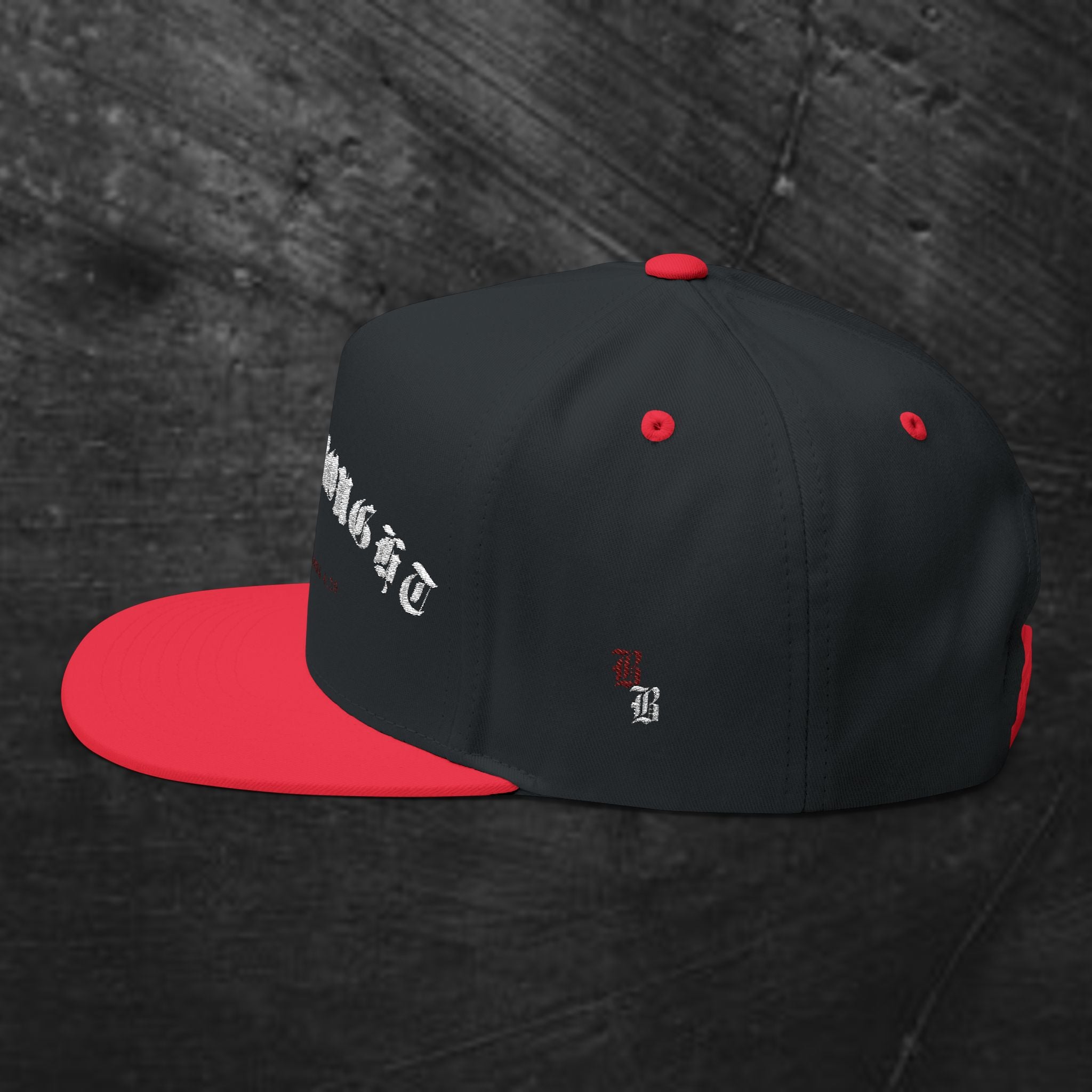 Flat Bill Cap - 'Blood Bought' Embroidered Gothic Snapback Hat