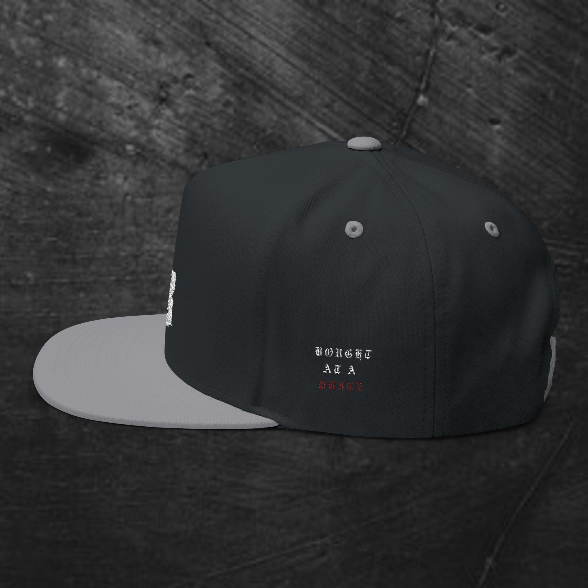 Embroidered Gothic 'BB' Flat Bill Cap