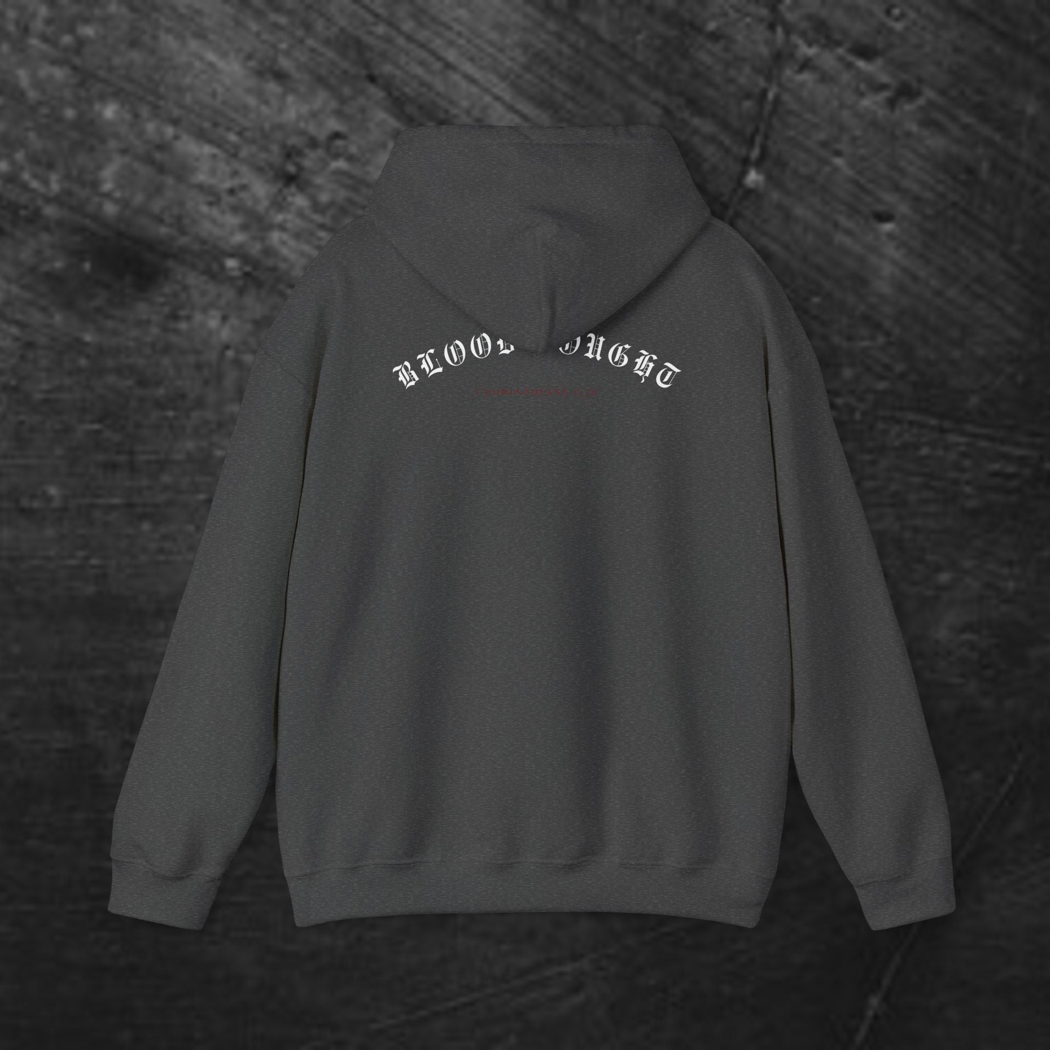 Salvation 'Once. For all.' Cross Hoodie — Christian Faith Graphic Hooded Sweatshirt