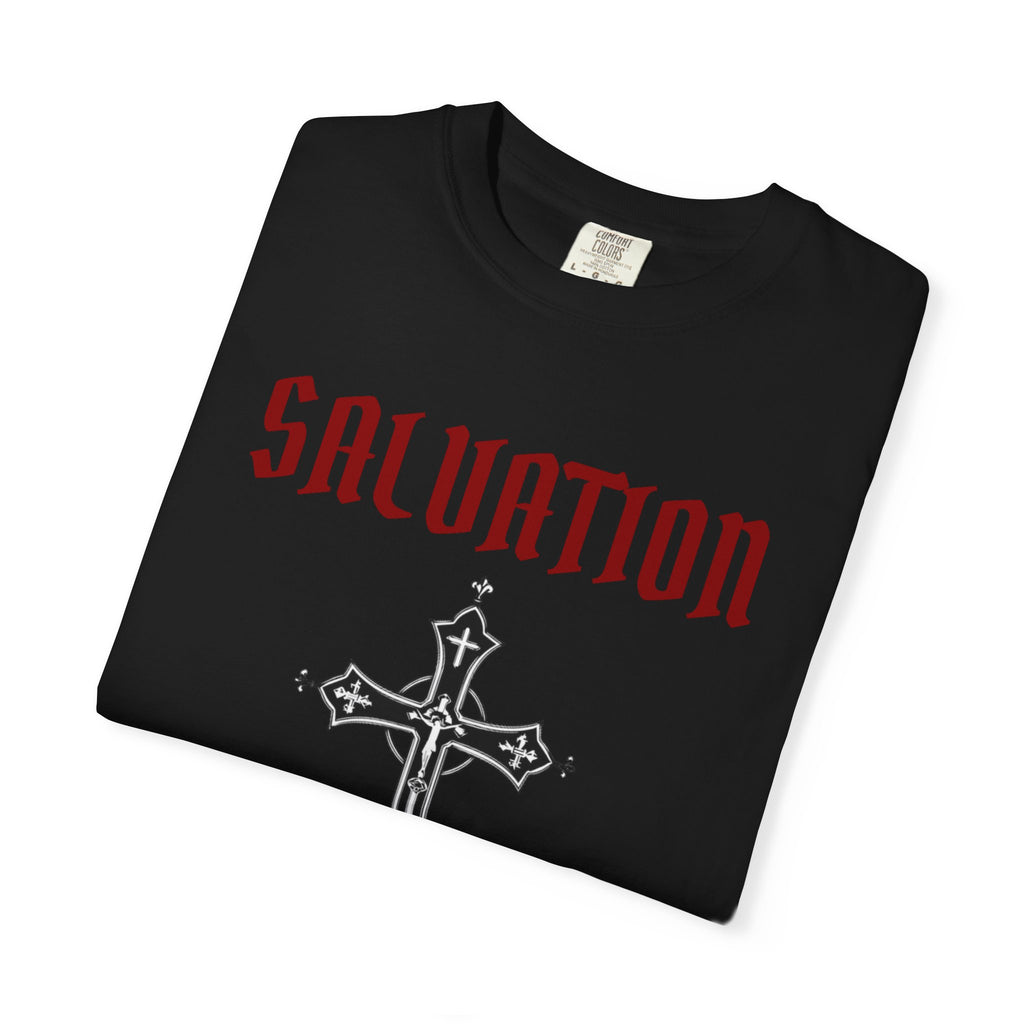 Salvation Cross T-Shirt — 'Once. For All.' Religious Graphic Tee