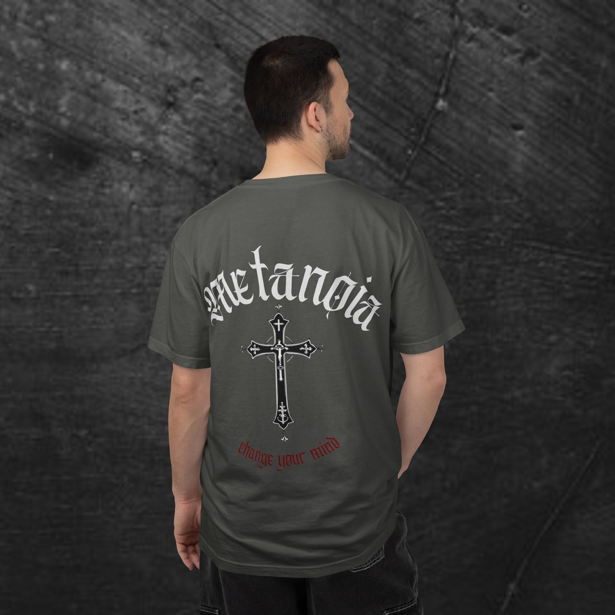 Metanoia Cross T-Shirt — Gothic Faith Graphic Tee