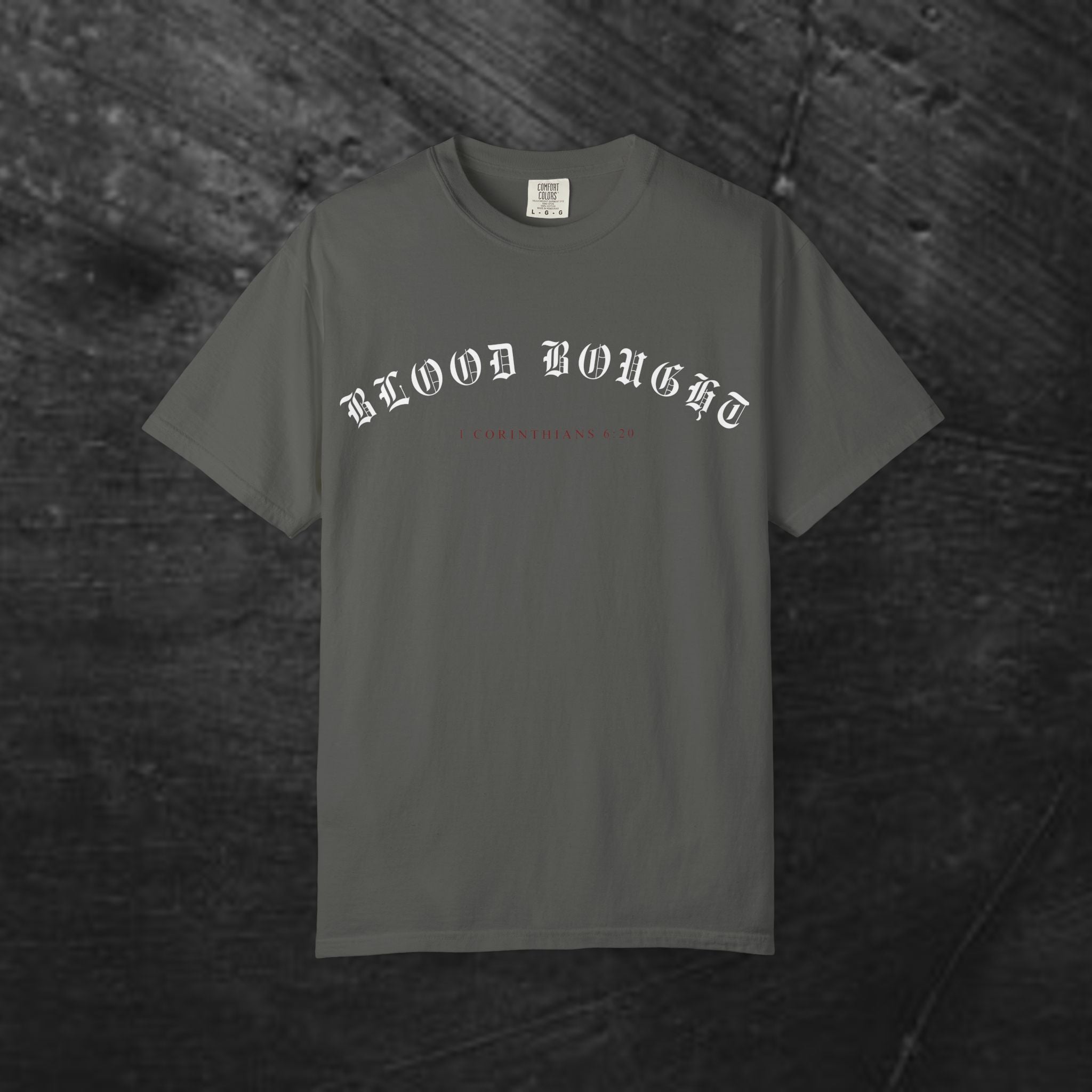 Gothic 'Bought at a Price' Tee - Blood Bought Religious Graphic Tee