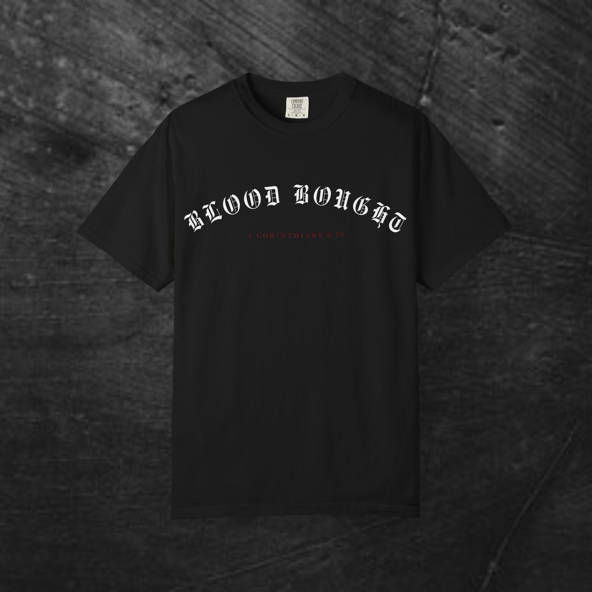 Gothic 'Bought at a Price' Tee - Blood Bought Religious Graphic Tee