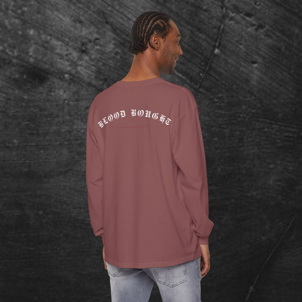 Long Sleeve Tee — "Salvation. Once for All" Cross Graphic