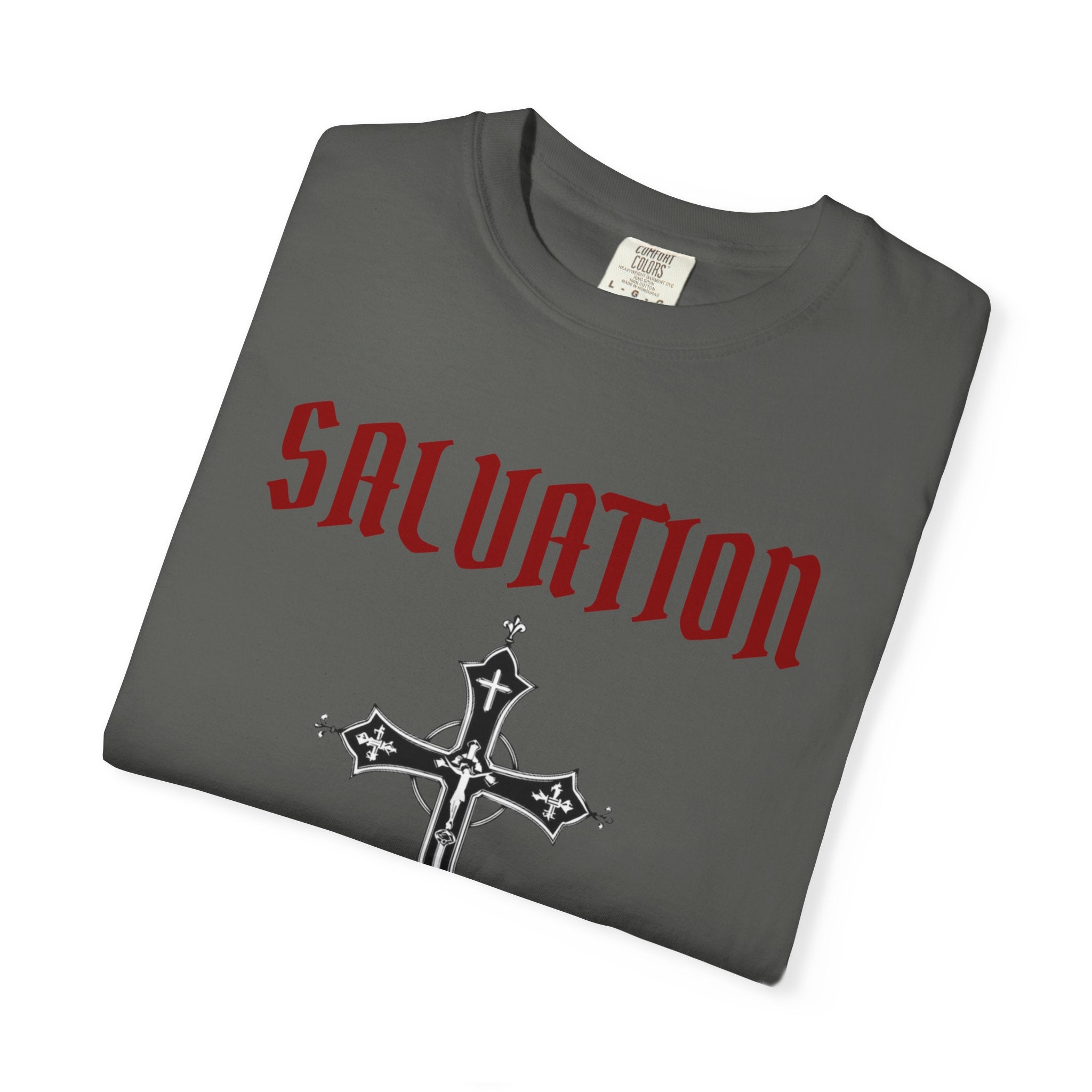 Salvation Cross T-Shirt — 'Once. For All.' Religious Graphic Tee