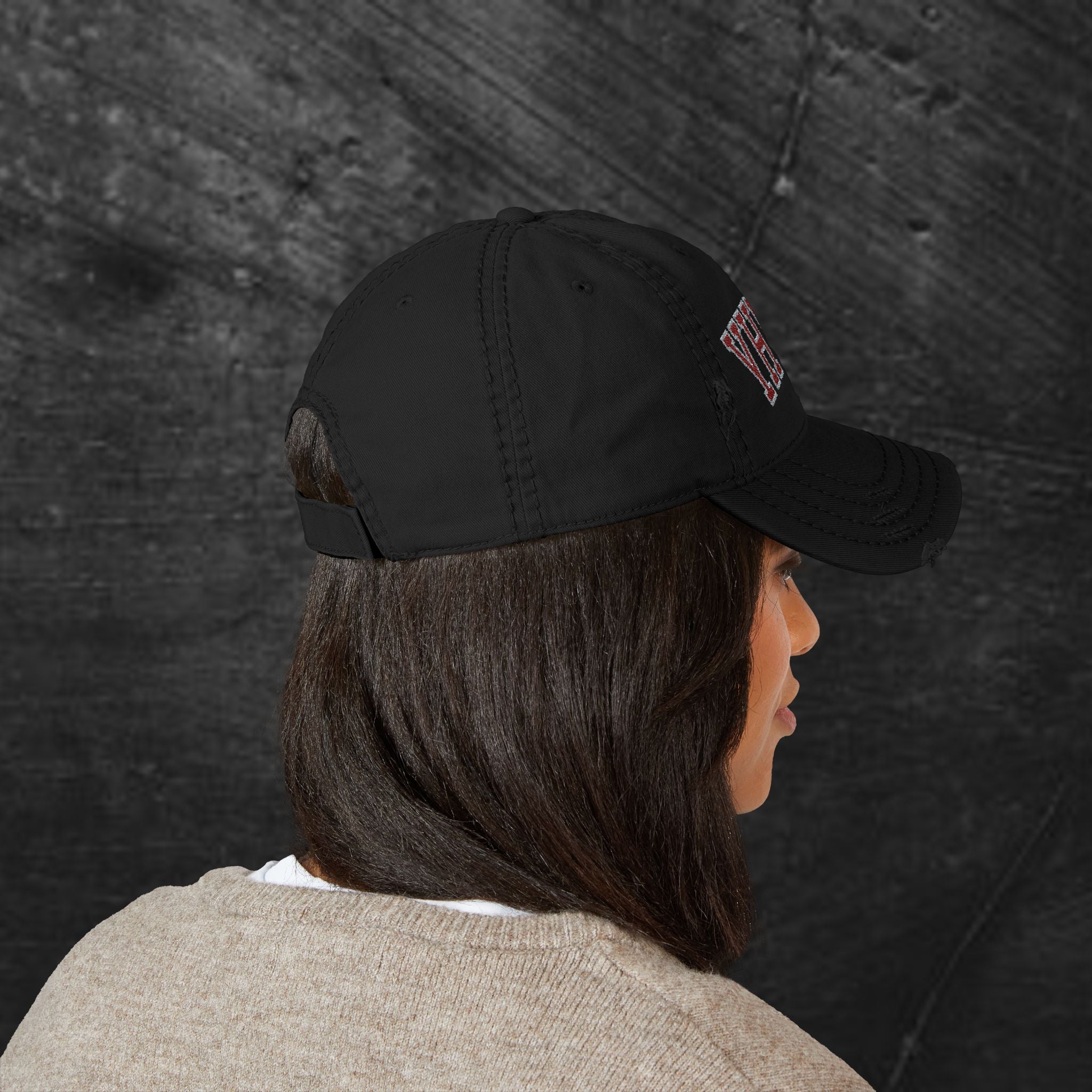 YHWH Embroidered Distressed Dad Hat — Vintage Religious Baseball Cap