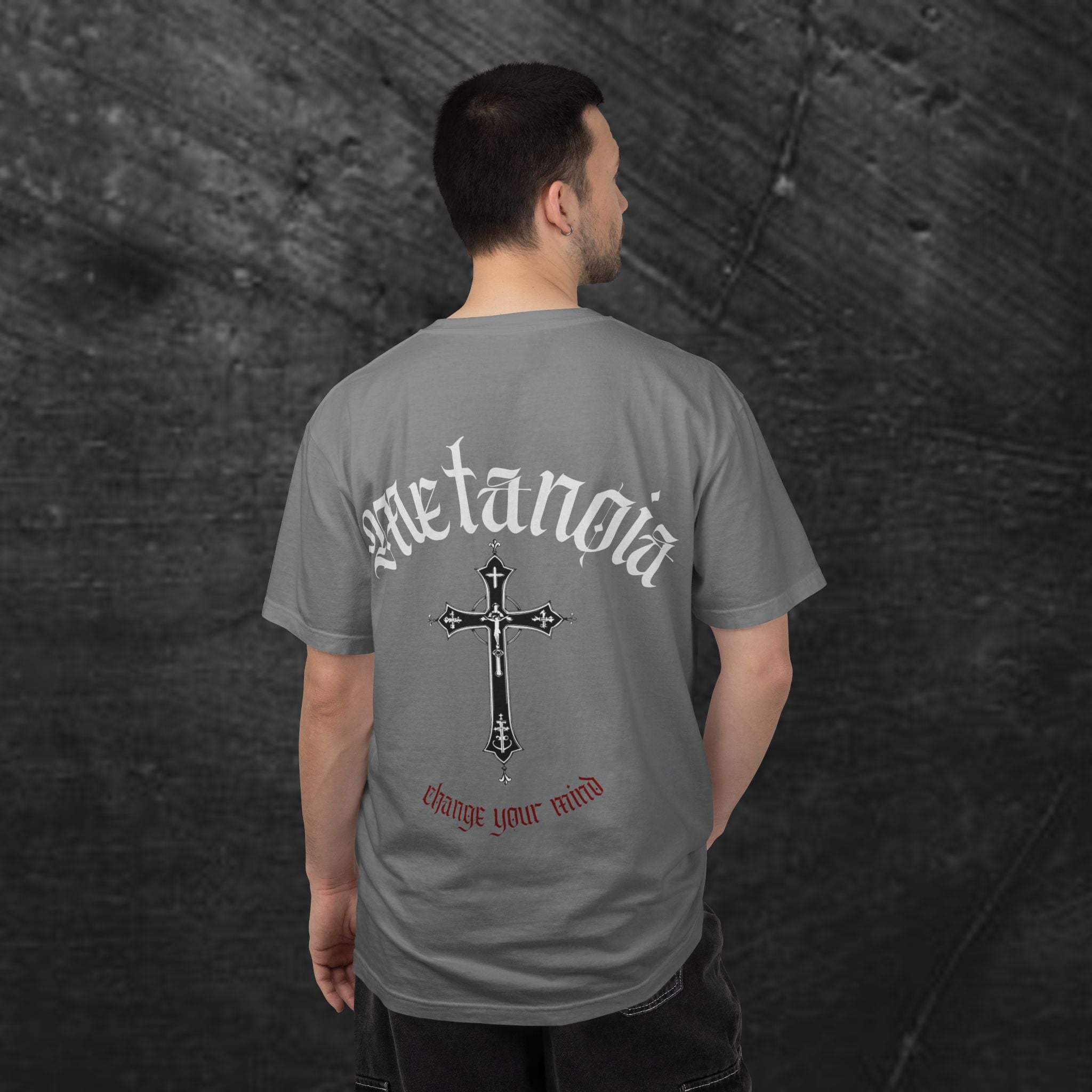 Metanoia Cross T-Shirt — Gothic Faith Graphic Tee