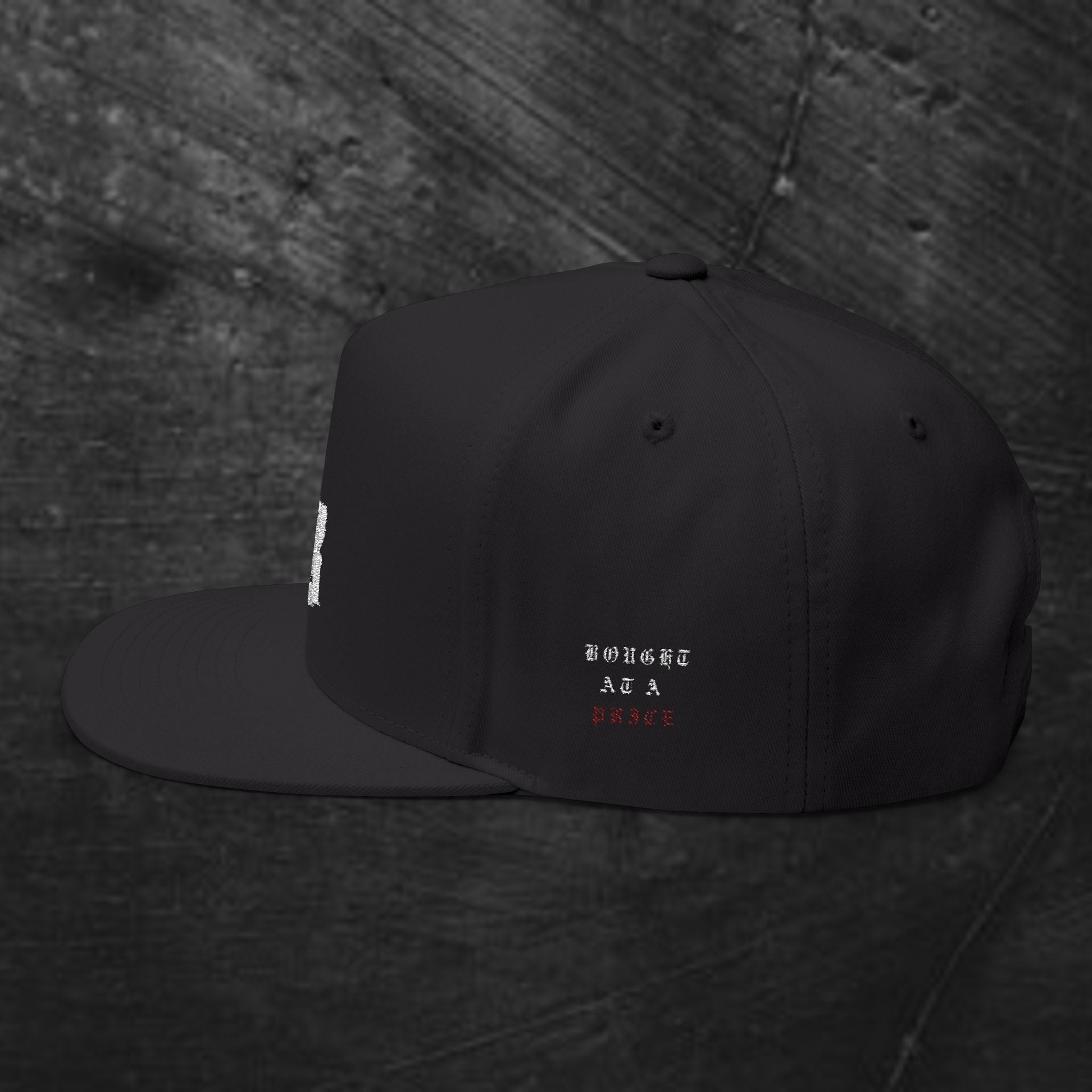 Embroidered Gothic 'BB' Flat Bill Cap