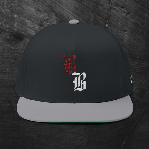 Embroidered Gothic 'BB' Flat Bill Cap