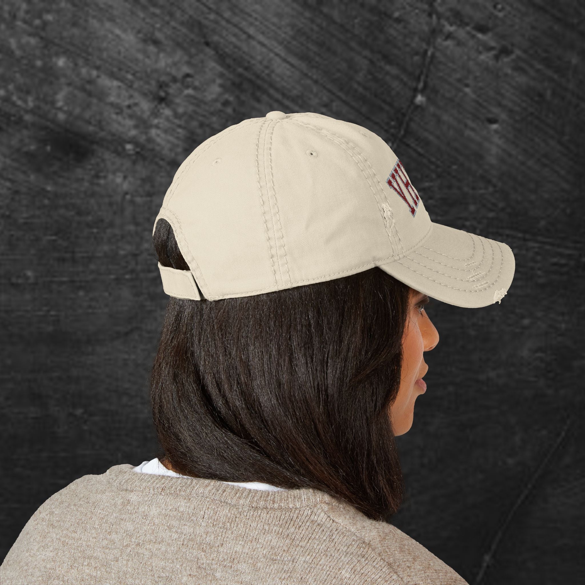 YHWH Embroidered Distressed Dad Hat — Vintage Religious Baseball Cap