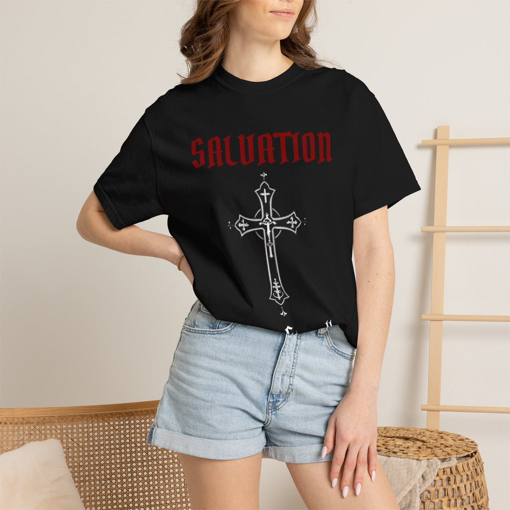 Salvation Cross T-Shirt — 'Once. For All.' Religious Graphic Tee