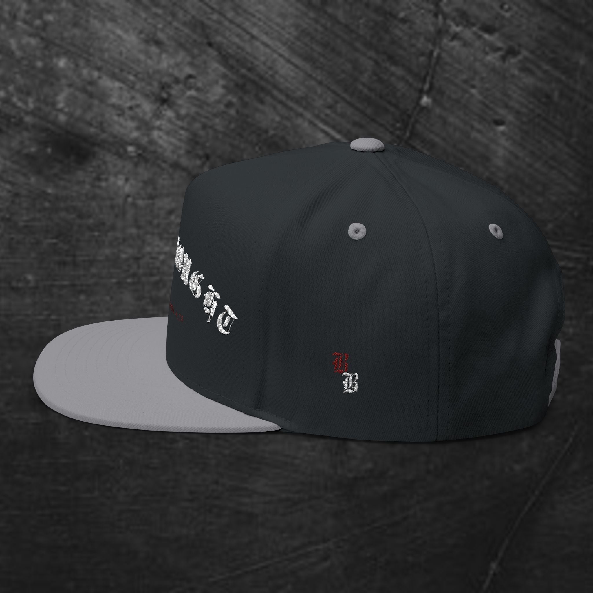 Flat Bill Cap - 'Blood Bought' Embroidered Gothic Snapback Hat