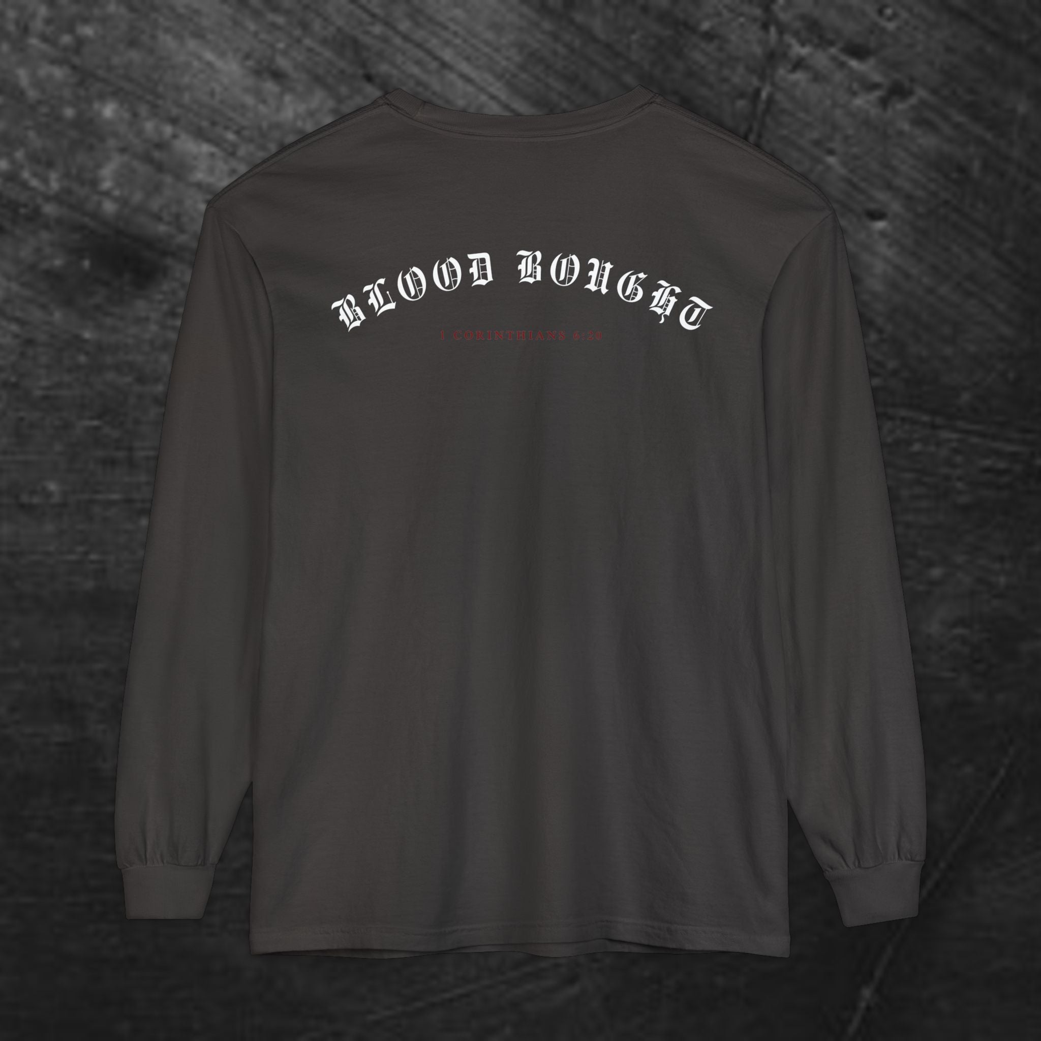 Long Sleeve Tee — "Salvation. Once for All" Cross Graphic