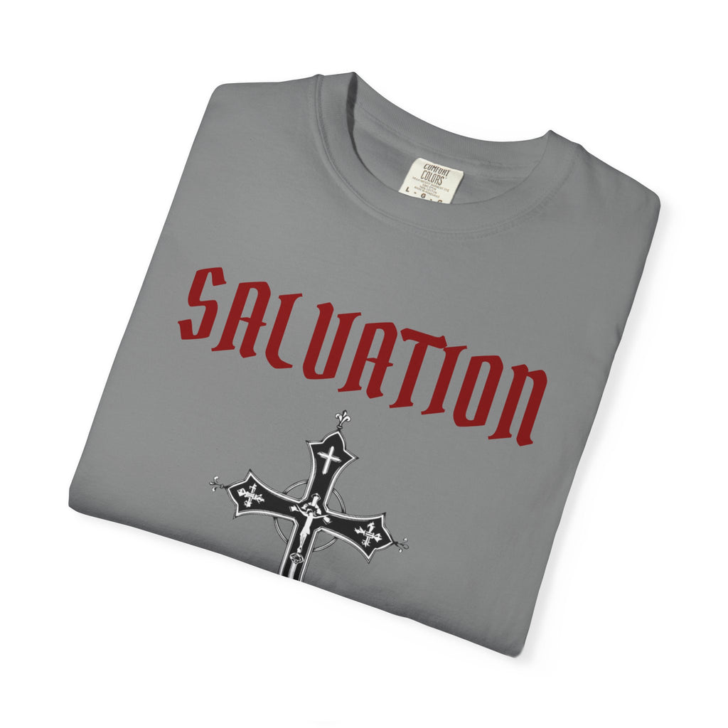 Salvation Cross T-Shirt — 'Once. For All.' Religious Graphic Tee