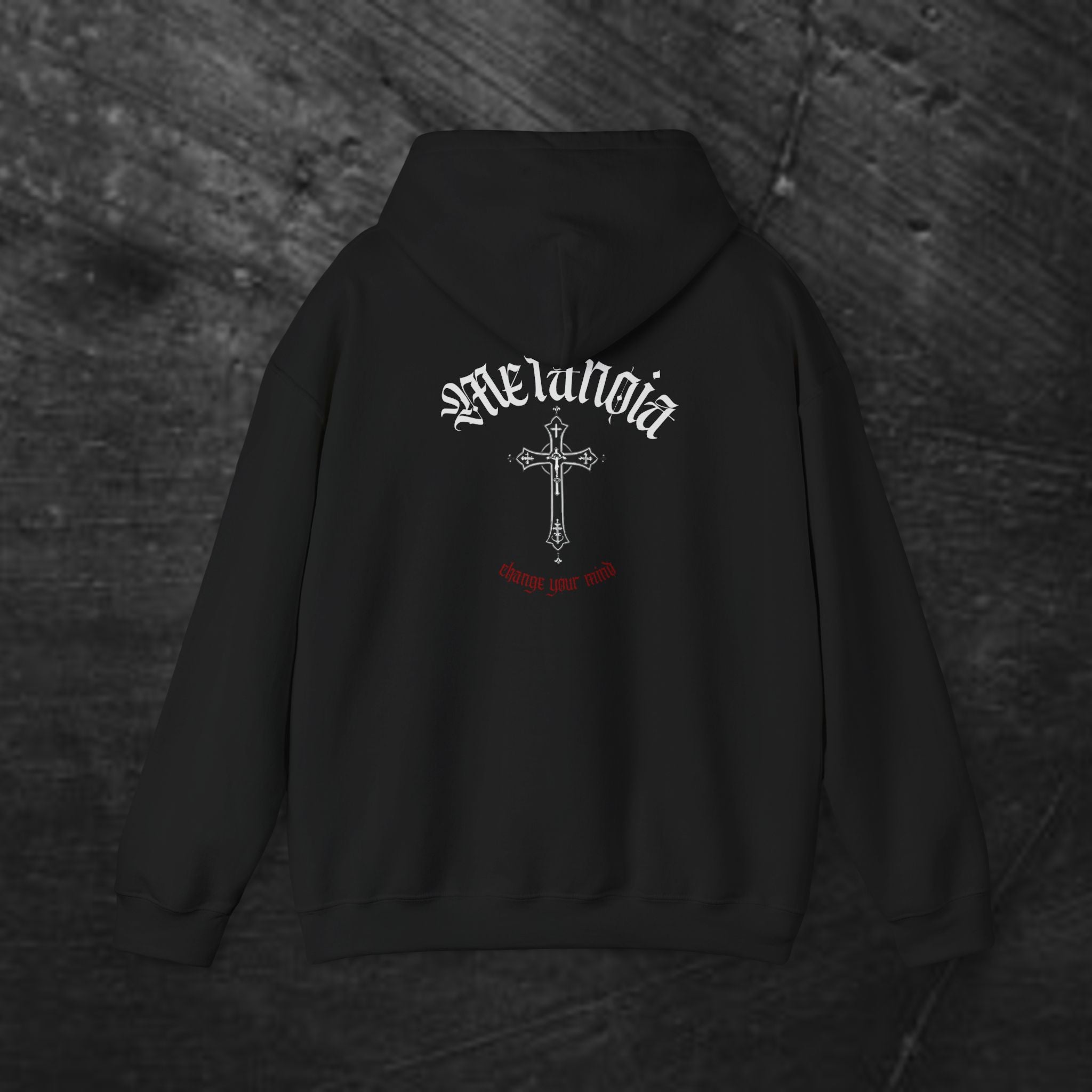 Metanoia Cross Hoodie — Vintage Religious Graphic Hoodie
