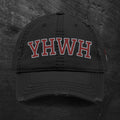 YHWH Embroidered Distressed Dad Hat — Vintage Religious Baseball Cap